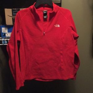 The North Face Red Fleece Zip Up Pullover